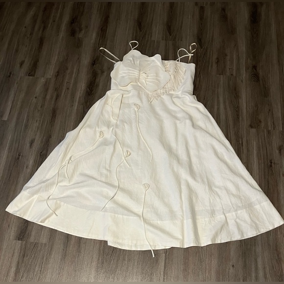 Off-White Garden Lenzing™ Ecovero™ Euroflax™ Midi Dress XL - Picture 4 of 6